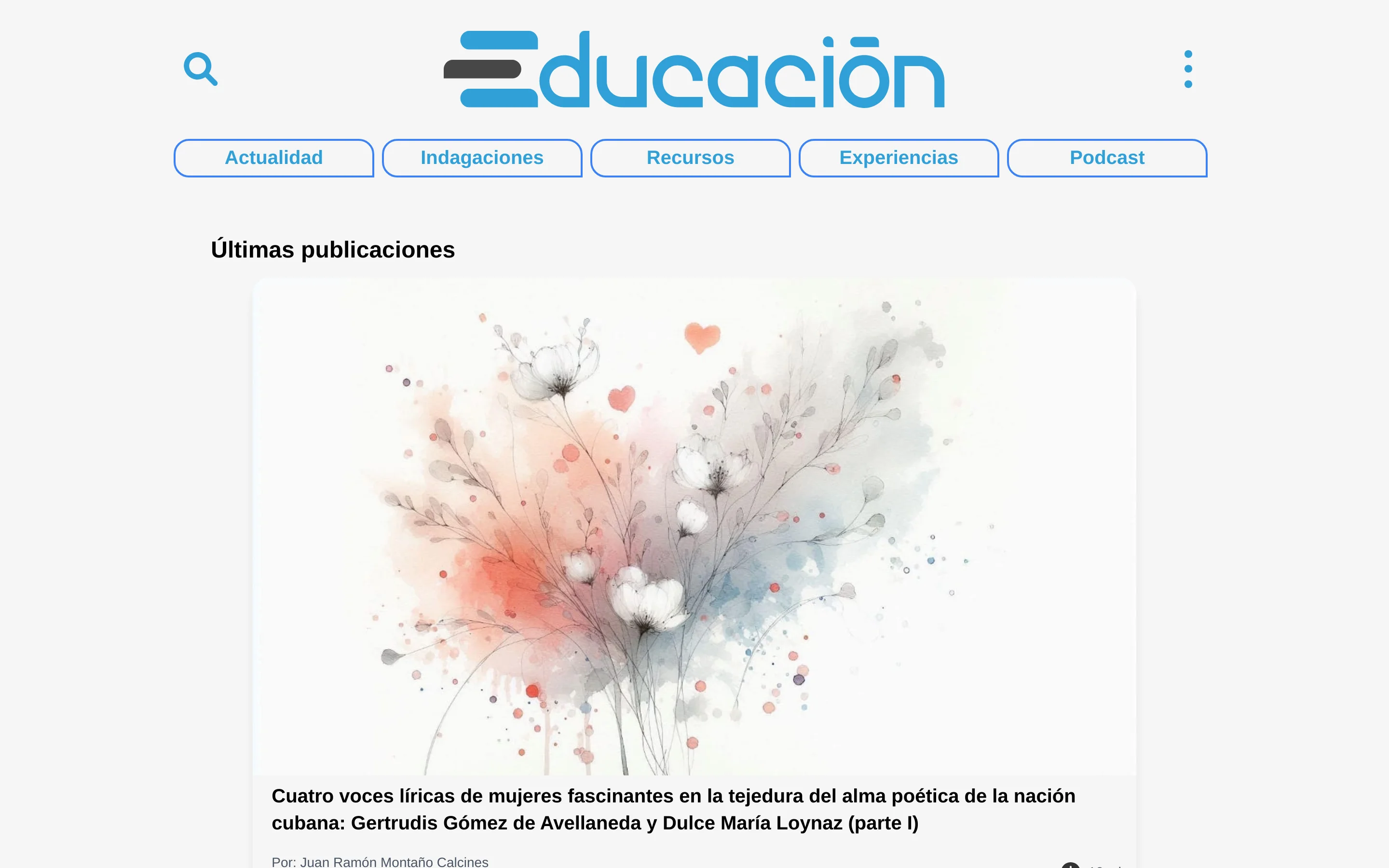 Screenshot of Revista Educación · MINED